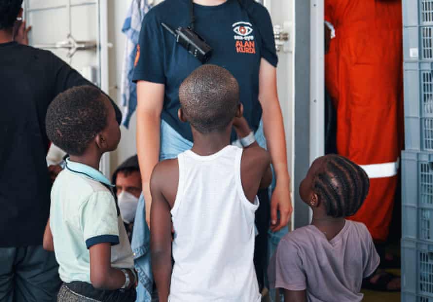 Children on board the Sea-Eye rescue ship.