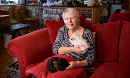 Helen Nicolson at home in south Manchester with Snowdrop and Sable.