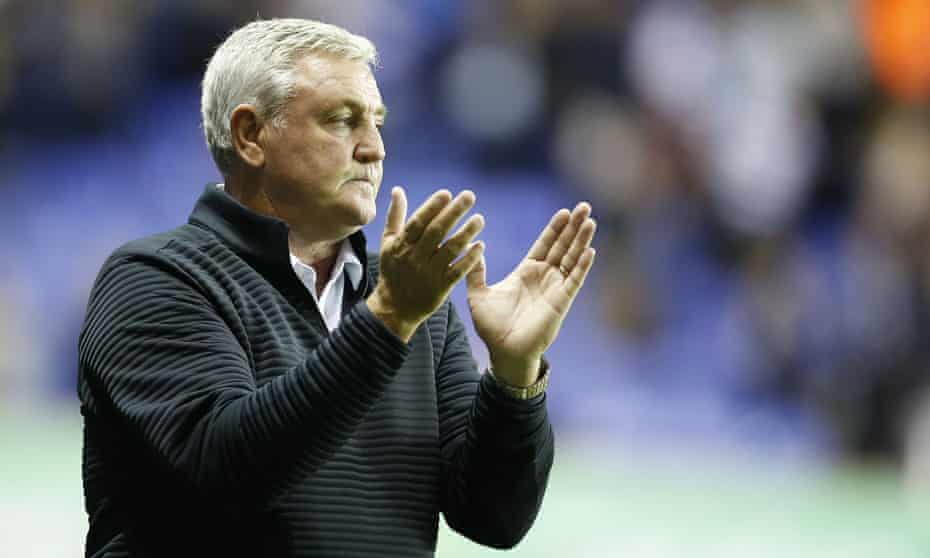 Steve Bruce looks dejected after defeat at Reading extended his Aston Villa side’s winless run.