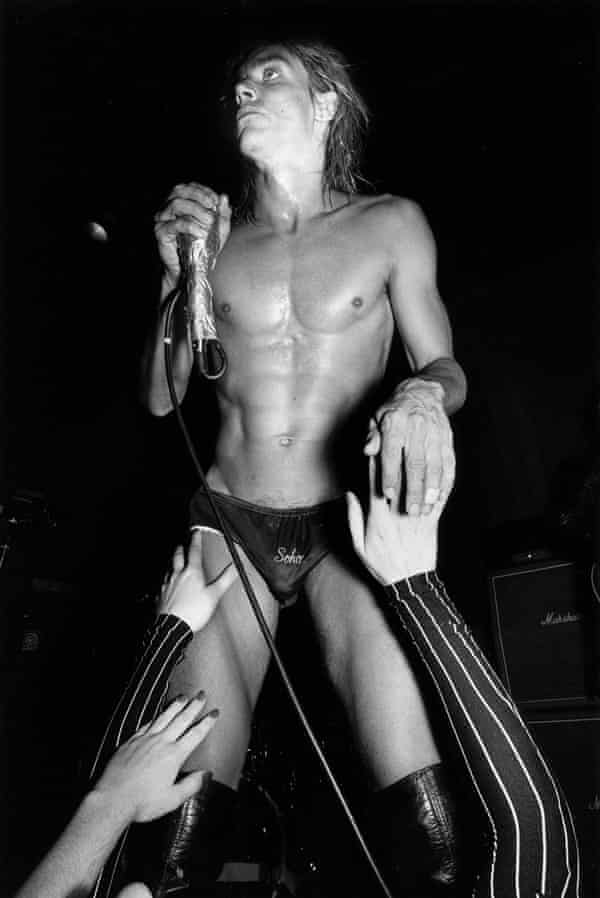 Iggy Pop performing with the Stooges, whose album Metallic KO was released by Marc Zermati.