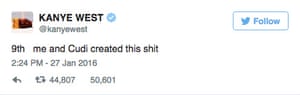 Kanye West tweets.