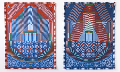 Keepsafe (I and II), 2019 … bold tapestries evoke fearsome reactors.