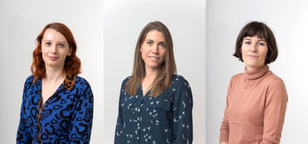 A team of more than 10 Guardian journalists, designers and developers were involved in project, including (left to right) Jessica Murray, Carmen Aguilar García and Anna Leach
