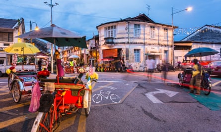 The streets of Georgetown, Penang at night, Malaysia