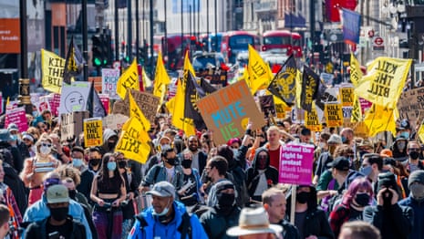 'Kill the bill': thousands march through London in protest against policing bill – video
