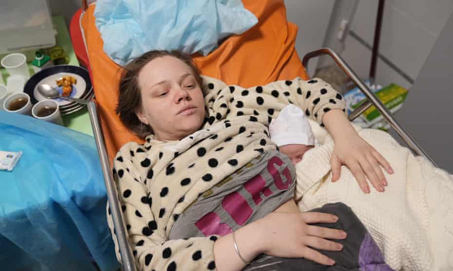 Ukraine woman who escaped Mariupol maternity ward gives birth | Ukraine |  The Guardian