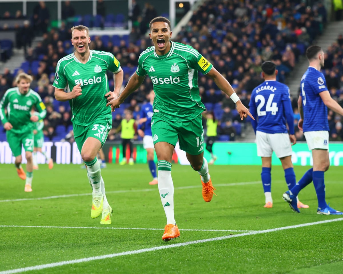 Malick Thiaw doubles up in Newcastle's impressive mauling of Everton | Premier League | The Guardian Malick Thiaw doubles up in Newcastle's impressive mauling of Everton | Premier League | The Guardian