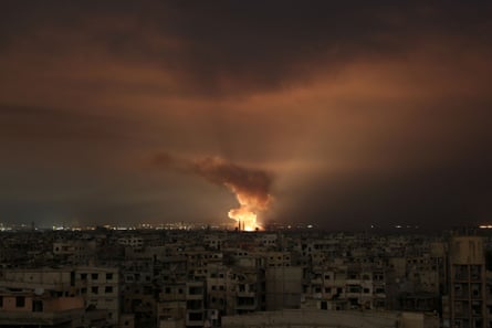 A Syrian regime airstrike on the besieged Eastern Ghouta region of its capital, Damascus in February. Zeid has criticised the catastrophic failure of the UN Security Council to halt mass killings in Syria.