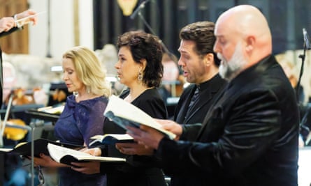 Exceptional quality: the solo quartet (l to r) Carolyn Sampson, soprano; Sophie Harmsen, mezzo-soprano; Ed Lyon, tenor; Darren Jeffery, bass.