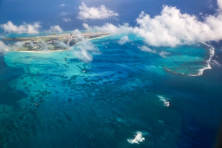an aerial view of an island