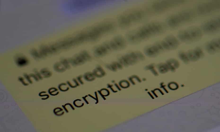 An encryption message on WhatsApp