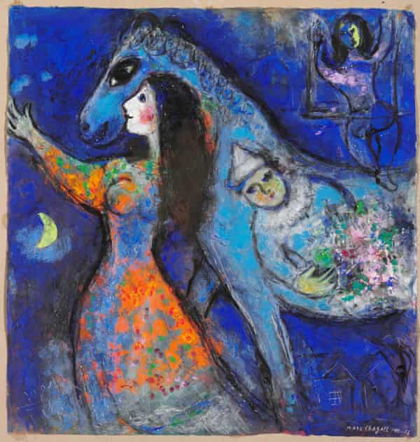 L'Écuyère توسط Marc Chagall ، در سمت چپ گالری ملی اسکاتلند.