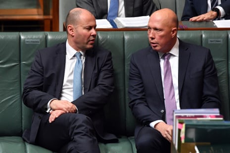 Is your seat warm? Josh Frydenberg and Peter Dutton in 2021.