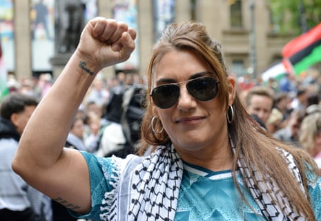 Independent senator Lidia Thorpe at a Melbourne pro-Palestine rally on Sunday