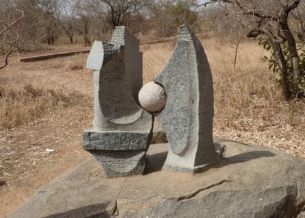 Sculptures among the arid landscape outside Ouaga.