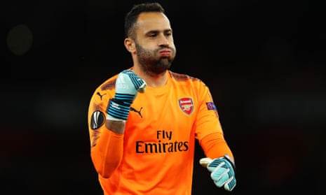 Down the other end of the pitch, David Ospina gives a big sigh of his release after his mistake lead to Cologne taking the lead.