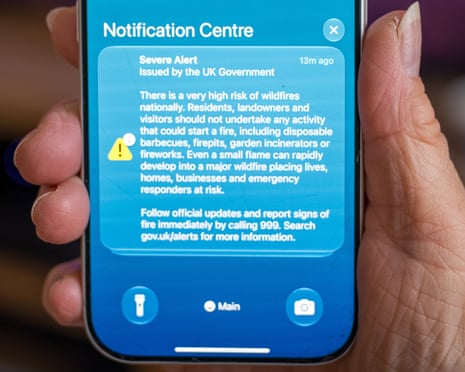 Phone displaying severe alert