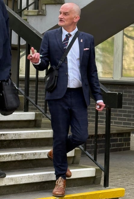 Lee Owens on steps outside court