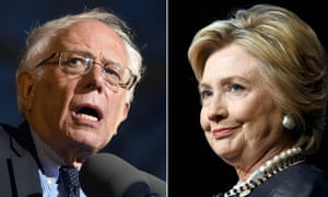 This combination of file photos shows Democratic presidential hopefuls Bernie Sanders(L)on March 31, 2016 and Hillary Clinton on March 30, 2016, US presidential primaries spark back to life April 5, 2016 after an eventful 10-day break. For Clinton, a loss in Wisconsin would be more symbolic than anything else, as the state distributes delegates proportionally according to the primary results. But she comes into the contest having lost five of the last six states to Bernie Sanders, and polls show him finishing on top in Wisconsin. / AFP PHOTO / PHOTO DESKPHOTO DESK/AFP/Getty Images