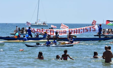 Protest against far-right group in waters off Sicily.