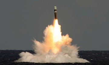 This video grab released on Wednesday Feb. 21, 2024 by the Ministry of Defence shows a missile firing from HMS Vigilant, which fired an unarmed Trident II (D5) ballistic missile. British lawmakers are seeking reassurances about the nation’s nuclear deterrent after reports that a test of the system failed dramatically last month when an unarmed missile crashed into the sea near the submarine from which it was launched. (MOD via AP)