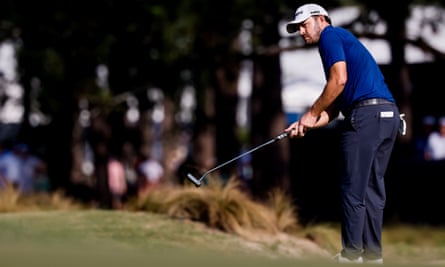 Patrick Cantlay of the US on the 14th hole during the first round of the 2024 US Open.