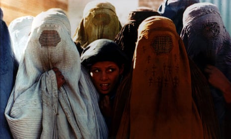 Girls and women at a Red Cross centre in Kabul, November 1996, when the Taliban controlled Afghanistan