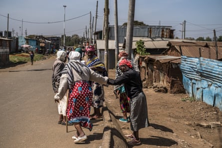 Shosho Jikinge self-help group members after their morning training in Korogocho slums