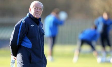 Walter Smith during training with the Rangers squad in 2010.