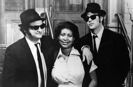 John Belushi, Aretha Franklin and Dan Aykroyd in The Blues Brothers.