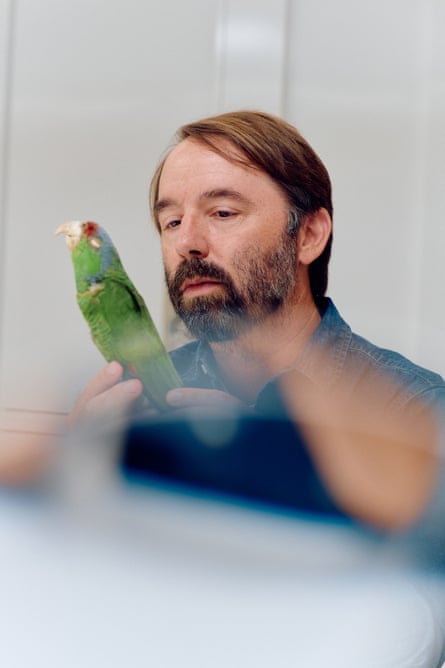 parrot and man
