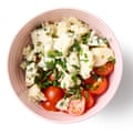 Felicity Cloake’s cobb salad, chopped tomatoes, cheese and chives