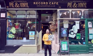 Steve Courtnell stands outside Pie & Vinyl.