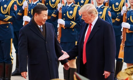 Presidents Xi Jinping and Donald Trump in Beijing in 2017.