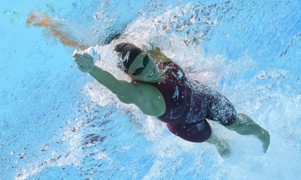 Canada's Mary-Sophie Harvey competes in the women's 200m medley semifinals during the Budapest 2022 World Aquatics Championships in Budapest on 18 June 2022. 