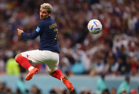 Antoine Griezmann playing against England at the World Cup in Qatar.