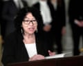 Sonia Sotomayor speaks during a funeral service for Sandra Day O’Connor in 2023.