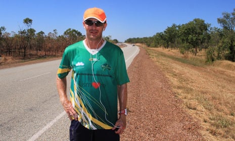 David Alley, 39, on the Stuart Highway north of Pine Creek in the Northern Territory. 