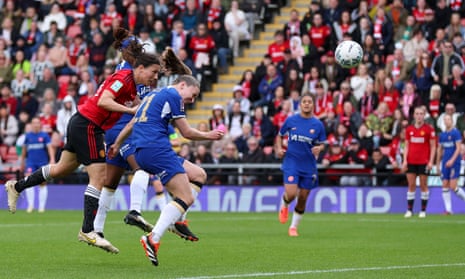 Rachel Williams scores Manchester United's second goal against Chelsea