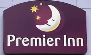 A Premier Inn sign, part of Whitbread PLC stable.
