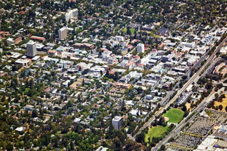 overhead view of city