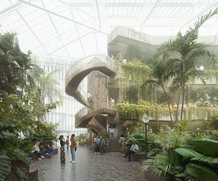 Kew Palm House heads east … render of the Barbican Renewal.