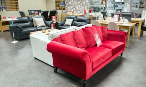 Sofas and other furniture in a store in England