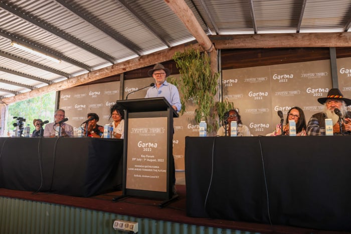 Anthony Albanese during his keynote speech at the Garma festival