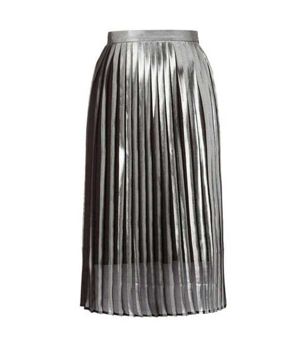 Whistles Metallic Pleat Skirt
