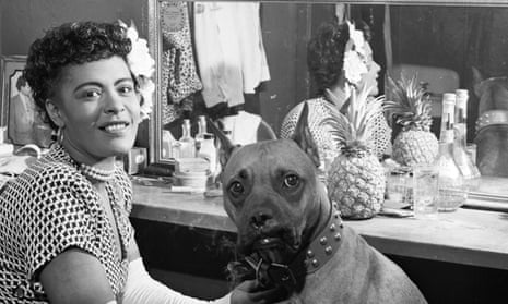 Billie Holiday in 1946, with her dog Mister