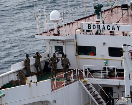 French soldiers are seen on the Boracay in October