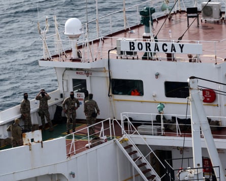 French soldiers on board the Boracay