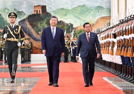 Min Aung Hlaing, Myanmar’s military chief-turned-president got the red carpet treatment in Beijing on 16 June.
