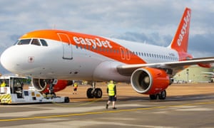 An easyJet plane at Gatwick Airport.